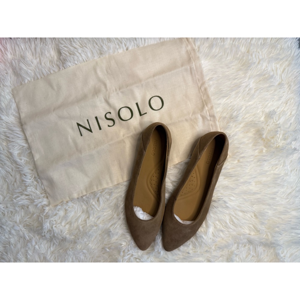 Nisolo | Fina Pointed Toe Flat | Size 5 | Taupe
